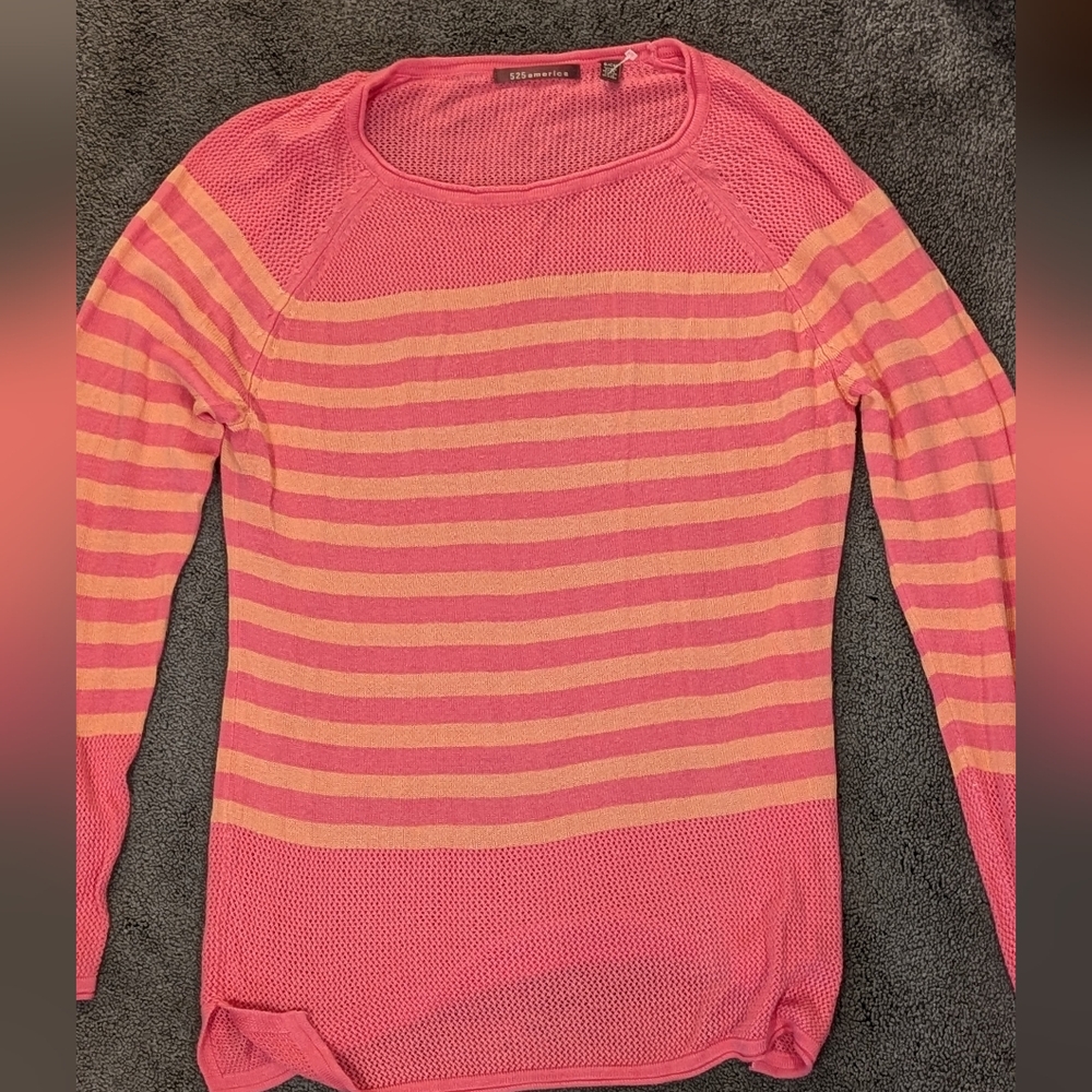 525 America Soft Knit Sweater Striped Size Small